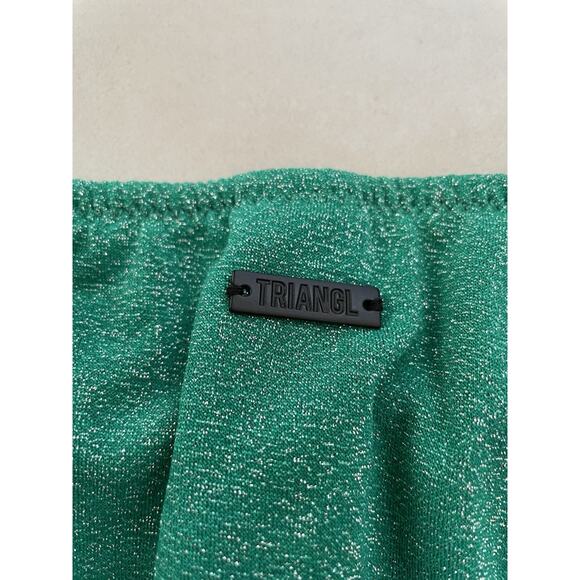 Triangl Swim Vinca String Bikini Bottom Swimwear Sparkle Jade Green - Picture 9 of 12